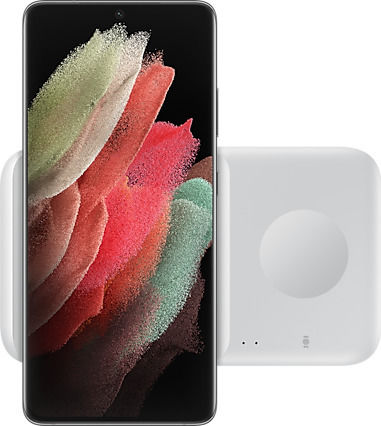 Samsung Kabelloses Ladegerät (Qi Pad) 9W Stromlieferung Weißs (Duo With Travel Adapter)