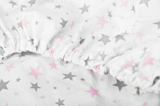 Sensillo Baby Crib Sheet Cotton Fitted Pink 60x120cm