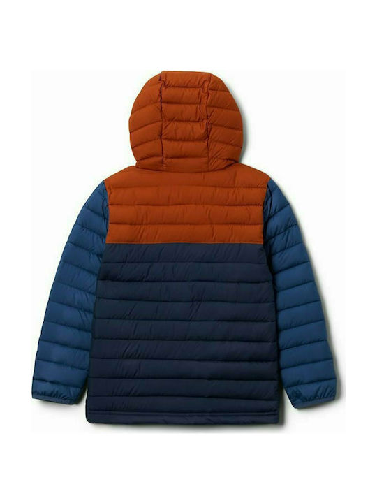 Columbia Kids Sports Jacket short Hooded Navy Blue Powder Lite