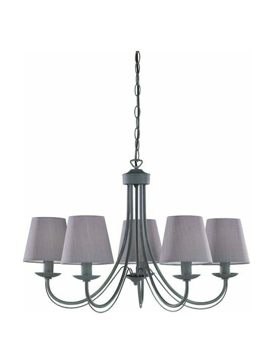 Trio Lighting Cortez Chandelier Lampshade 5xE14 Gray 66cm 110600578