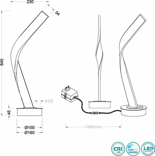 Cinque Cicenza Dekorative Lampe Schwarz