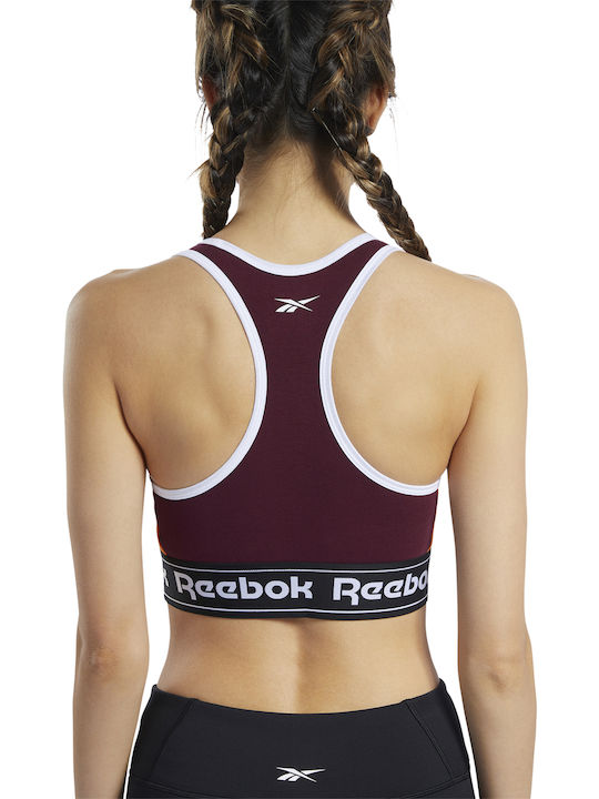 Reebok Training Essentials Linear Logo Low-Impact Women's Sports Bra without Padding Burgundy