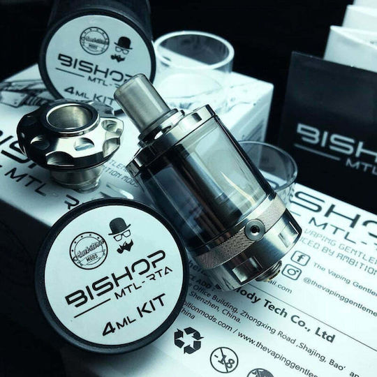 Ambition Bishop Electronic Cigarette Vaporizer RTA 4ml 22mm Silver