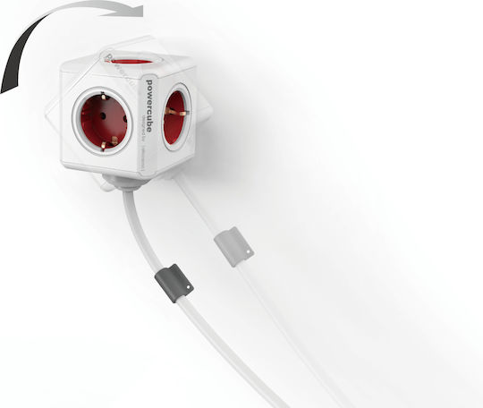 Allocacoc Extended PowerCube 5 Θέσεων με Καλώδιο 1.5m Γκρι Γαλλίας (Type E)