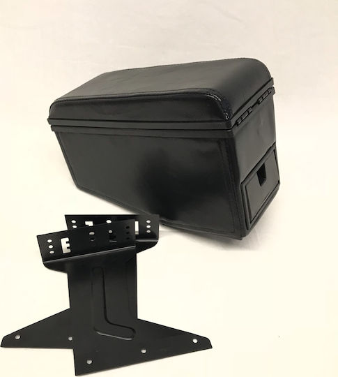 Auto Gs Car PU Armrest Universal with Triple glass holder Black