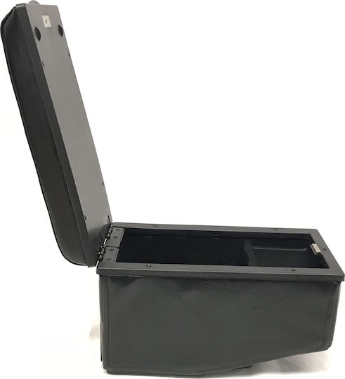 Auto Gs Car PU Armrest Universal with Triple glass holder Black