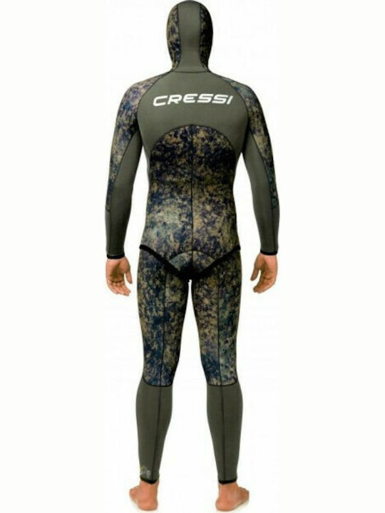 CressiSub Seppia Full Body Wetsuit Shaved with Chest Pad for Speargun Camouflage Green 3.5mm