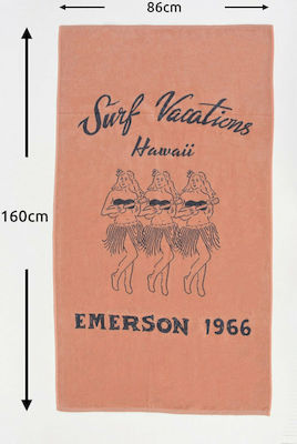 Emerson Surf Vacations Prosop de Plajă Bumbac Portocalie 160x86cm.