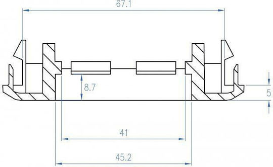 DeLock Πλαίσιο Διακόπτη Οριζόντιας Τοποθέτησης Module Βάση Πρίζας Easy 45 175x80mm σε Λευκό Χρώμα 81317