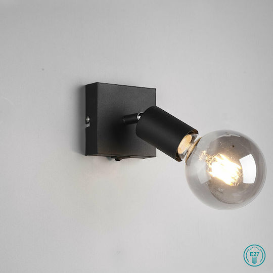 Trio Lighting Vannes Μονό Σποτ με Ντουί E27 σε Μαύρο Χρώμα
