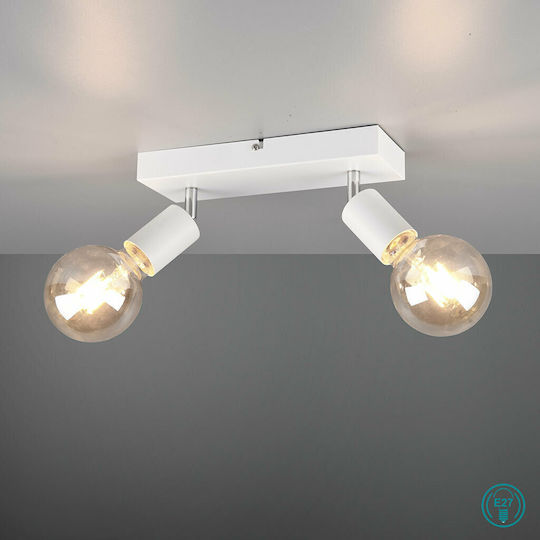 Trio Lighting Vannes Διπλό Σποτ με Ντουί E27 σε Λευκό Χρώμα