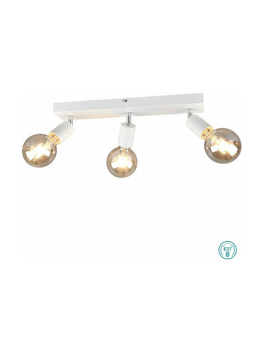 Trio Lighting Vannes Τριπλό Σποτ με Ντουί E27 σε Λευκό Χρώμα