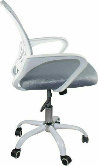 Woodwell BF2101-SW Καρέκλα Γραφείου με Ανάκλιση Άσπρο / Mesh Γκρι
