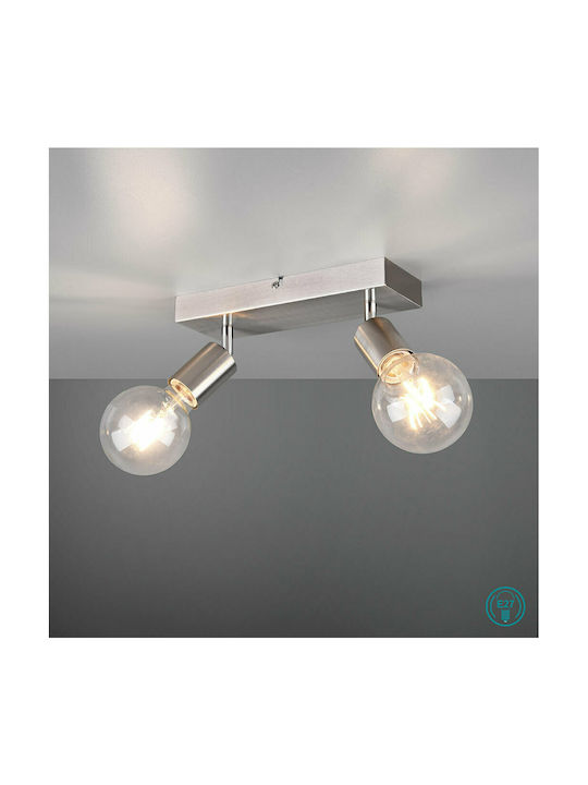 Trio Lighting Vannes Double Spot with Socket E27 in Silver Color