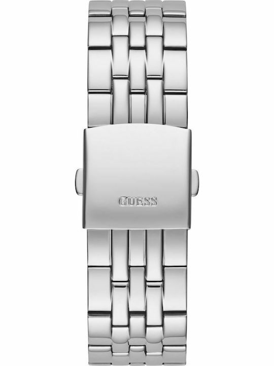 Guess Γυναικείο Ρολόι 46mm Μπαταρίας με Ασημί Μεταλλικό Μπρασελέ