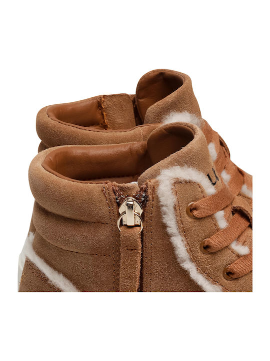 Adidași Flatforms Tip Botine Maro Pentru Femei