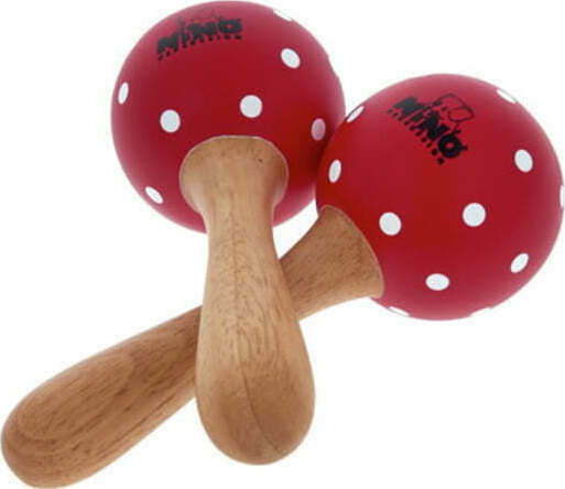 Nino Percussion Μαράκες Wood Maraca Ζεύγος σε Κόκκινο Χρώμα