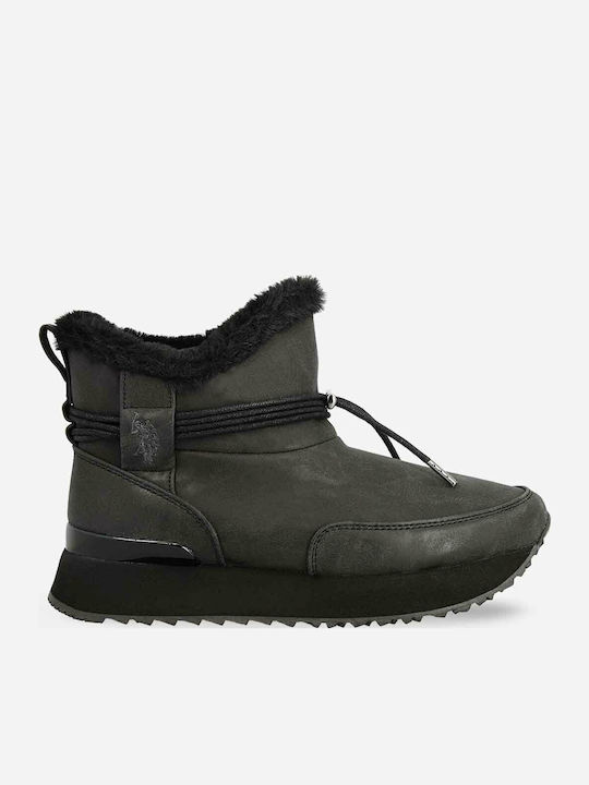Vanessa3 Wildleder Stiefeletten Damen mit Pelz Gray