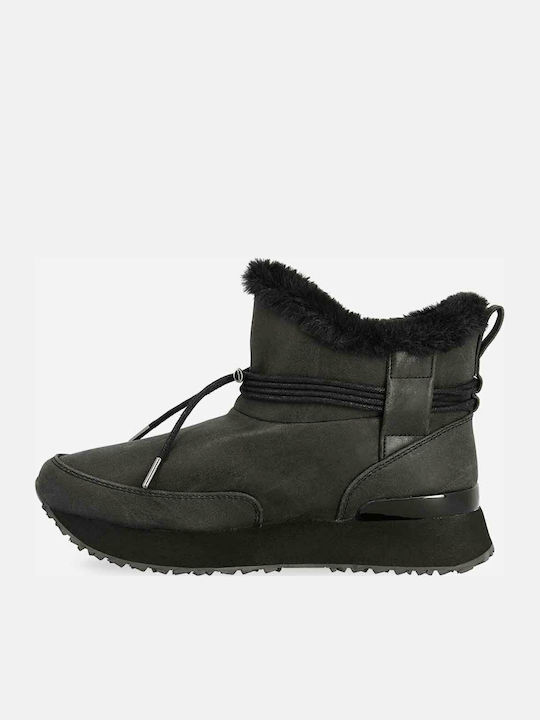 Vanessa3 Wildleder Stiefeletten Damen mit Pelz Gray