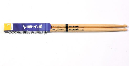 Promark Hickory Μπαγκέτες Ντραμς Elvin Jones Signature 7A με Σχήμα Μύτης Oval