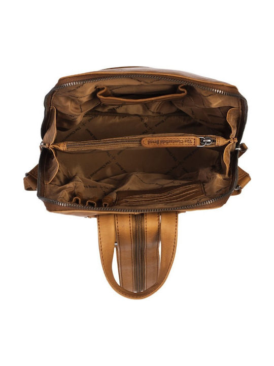 Leather Women's Bag Backpack Tabac Brown