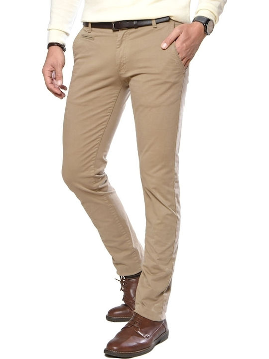 Trousers Chino Elastic in Regular Fit Beige