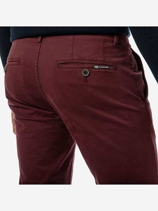 Hose Chino Elastisch in Schlanker Passform Burgundisch