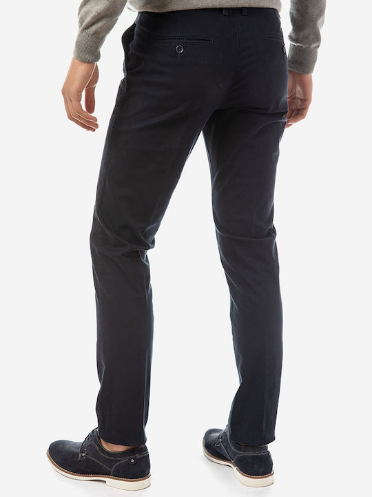 Sogo Men's Trousers Chino Elastic in Relaxed Fit Navy Blue