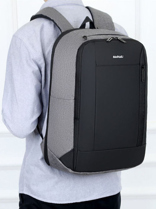 Playbags 1811-281 Wasserdichte Rucksack Für Laptop 15.6 Mit USB-Anschluss In Grau Farbe