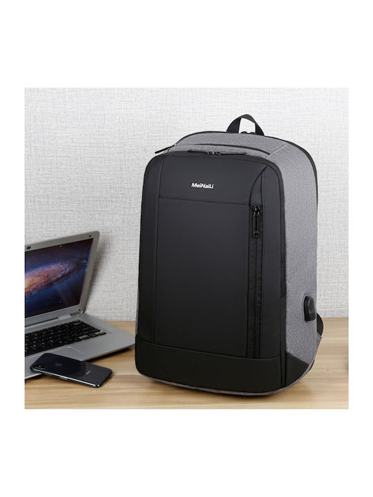 Playbags 1811-281 Wasserdichte Rucksack Für Laptop 15.6 Mit USB-Anschluss In Grau Farbe