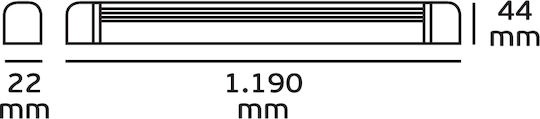 VK Lighting Under-Cabinet LED Light 28W Cool White with Switch L119xD2.2xH4.4cm
