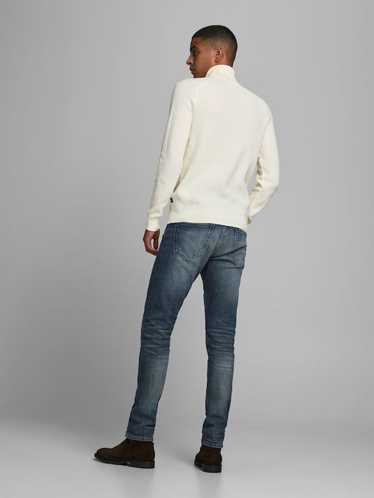 Jack & Jones Men's Long Sleeve Sweater Turtleneck White