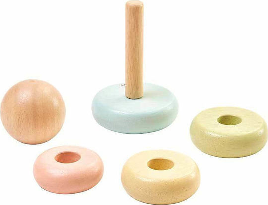 Plan Toys Παιχνίδι Στοίβαξης Πυραμίδα Κρίκων από Ξύλο για 12+ Μηνών