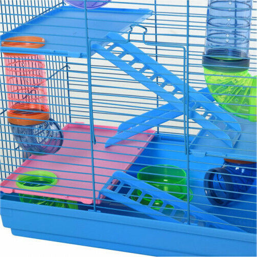 Pawhut Rodents Cage Hamster Cage with 5 Levels & Accessories 47x30x59cm