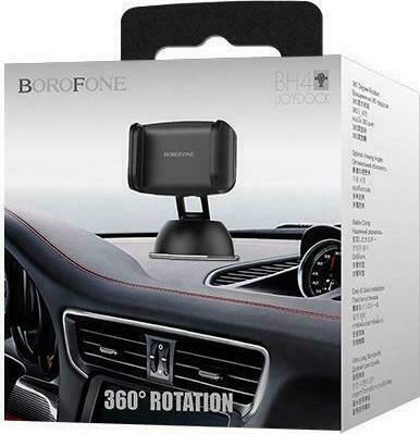 Borofone Mobile Phone Holder Car BH4 with Black Suction Cup with Adjustable Hooks Black