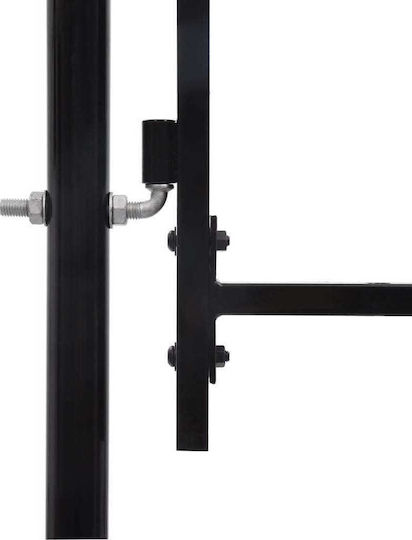 vidaXL Metal Fence Gate with Spears in Black Color 2.0x4.0m