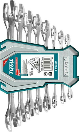 Total Set 8 German Wrenches with Socket Size 7-22mm