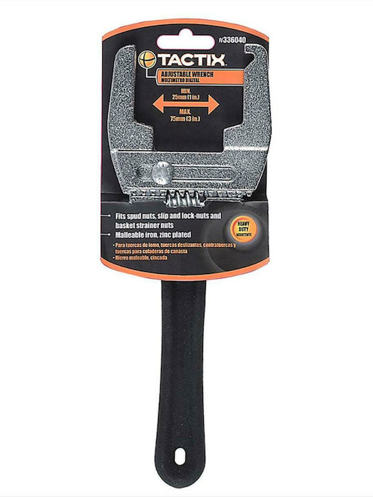 Tactix French Wrench with Adjustable Opening 75mm and Anti-Slip Handle