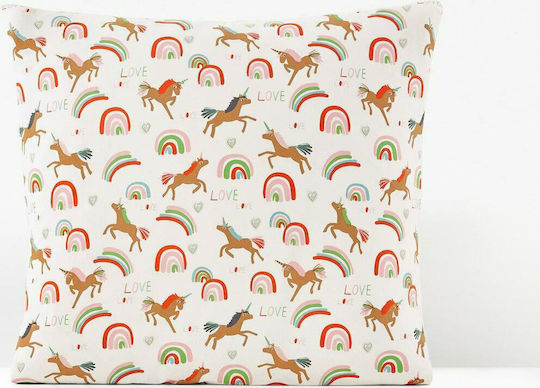 La Redoute Interieurs Детска декоративна възглавница Licorne Бяла Ш63xВ63cm