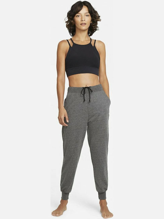 Damen Jogginghose mit Lätzchen Vlies Grau