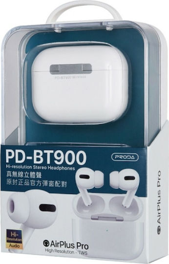Proda PD-BT900 In ear Bluetooth хендсфри Слушалки с Кутийка за Зареждане Бял
