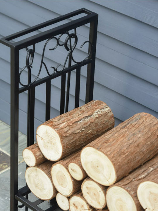 HomCom Metallisch Regal Holzlagerung 75x30x60cm