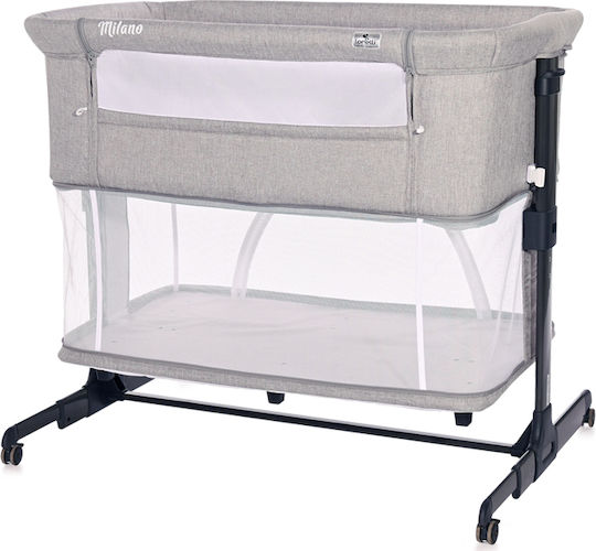 Lorelli Cradle-Park Milano with Mattress and Side Opening Grey