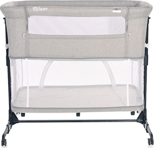 Lorelli Cradle-Park Milano with Mattress and Side Opening Grey