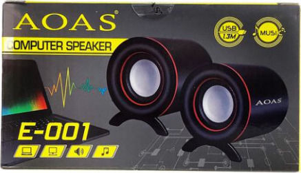 Aoas E-001 Ηχεία Υπολογιστή 2.0 με Ισχύ 5W Μαύρα