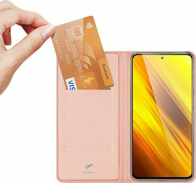 Dux Ducis Skin Pro Carte Piele artificială Rose Gold (Poco X3 NFC / X3 Pro) 101908539B