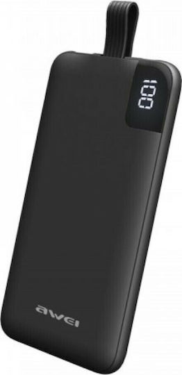 Awei P67K Power Bank 10000mAh mit 2 USB-A Anschlüssen Schwarz