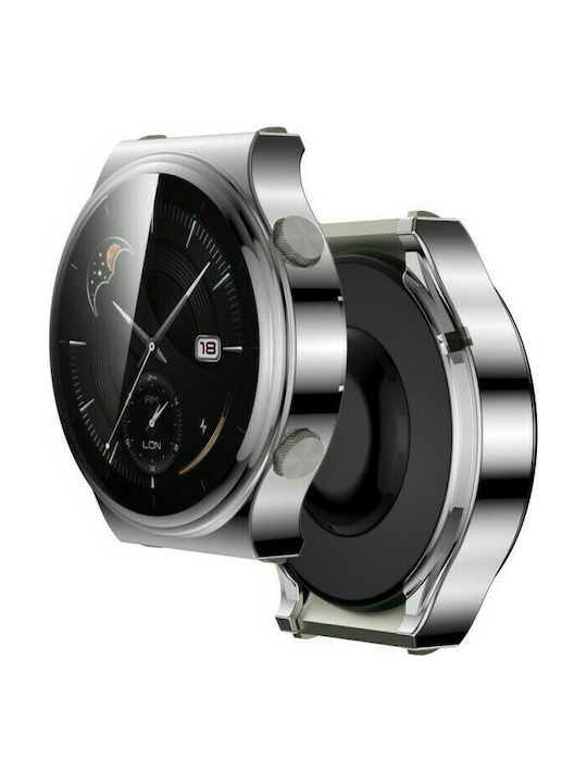 Electroplated Θήκη Σιλικόνης με Τζαμάκι σε Ασημί χρώμα για το Huawei Watch GT 2 Pro Electroplated Θήκη Σιλικόνης με Τζαμάκι σε Ασημί χρώμα για το Huawei Watch GT 2 Pro