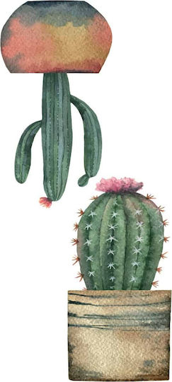 Dekorativer Aufkleber Glas Cactus 4Stück 34x15.5cm Ango