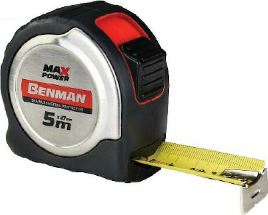 Benman MaxPower Μετροταινία με Αυτόματη Επαναφορά 27mm x 5m